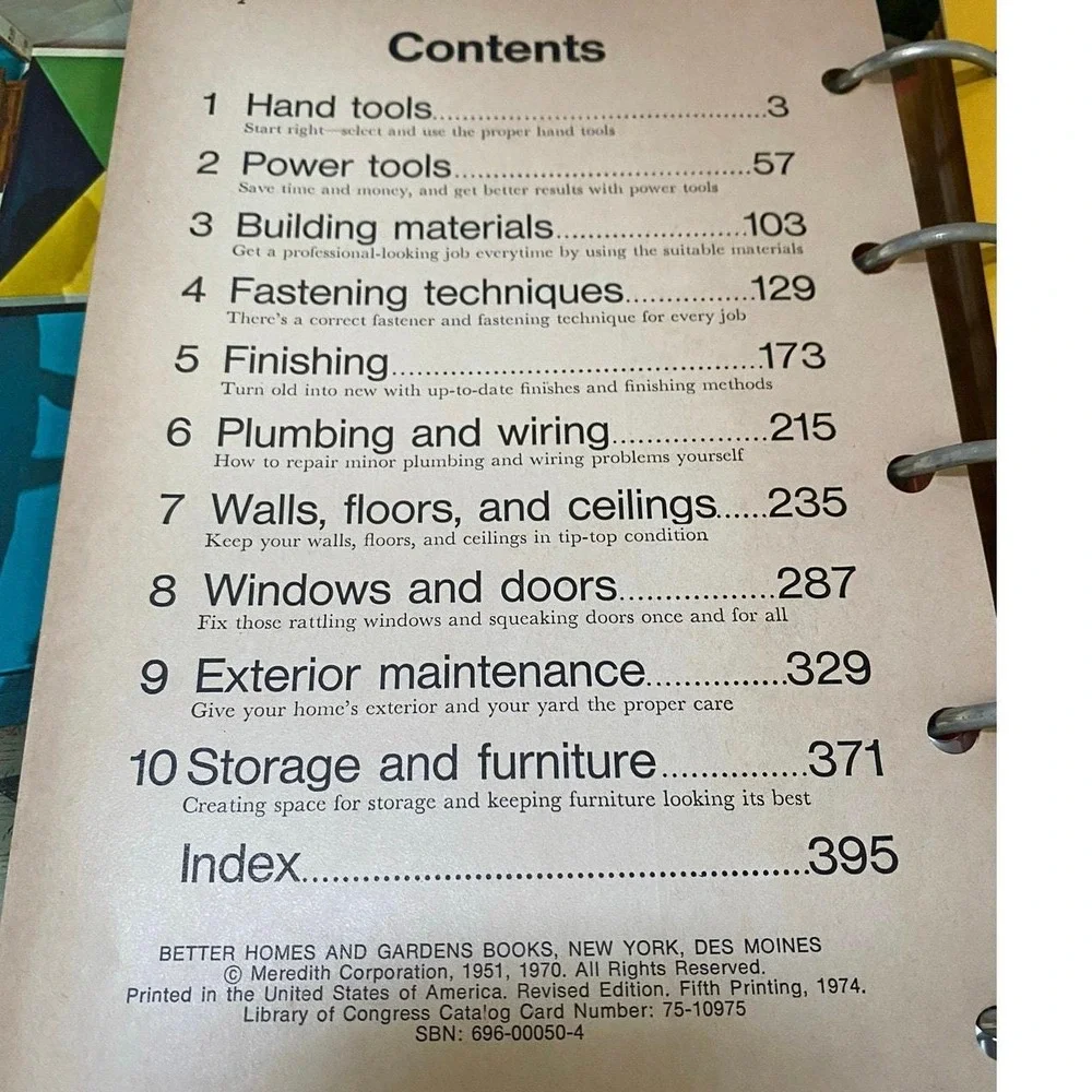 Vintage 1974 Better Homes‎ and Gardens Handyman's Book Binder